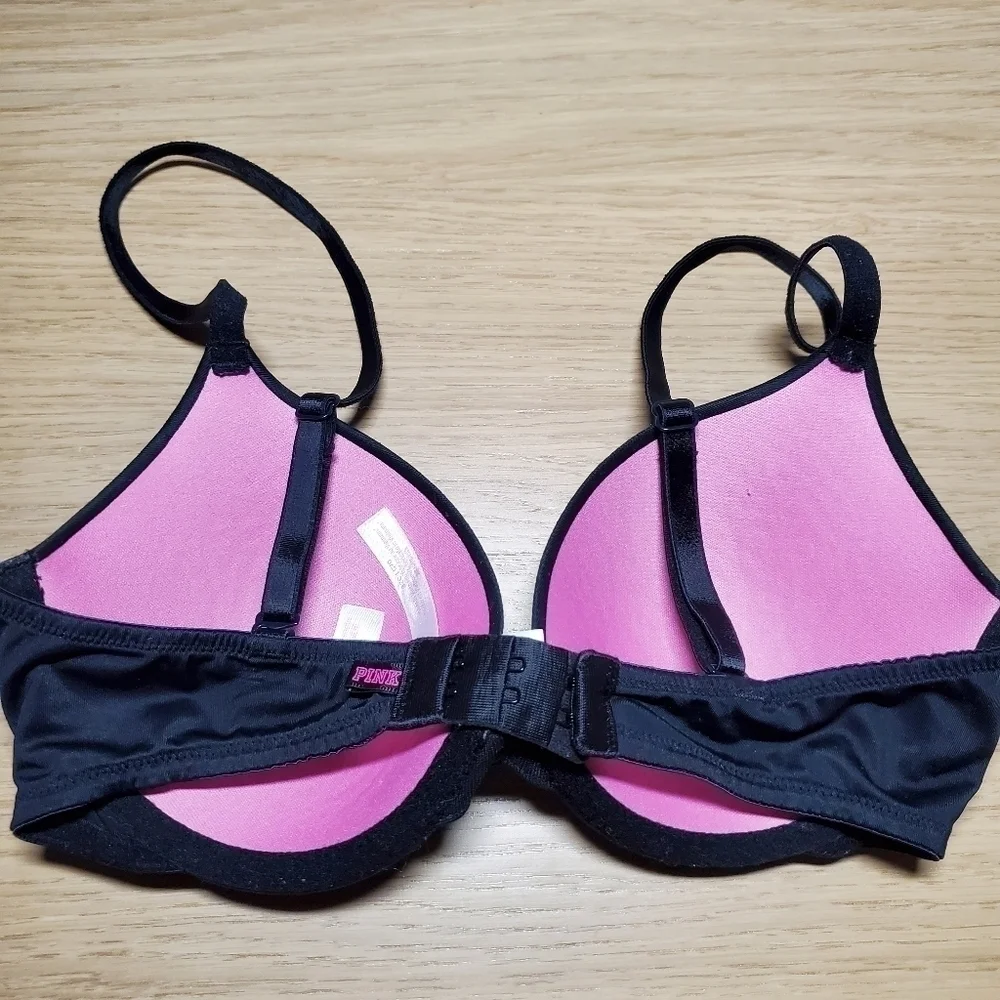 PINK Black Bra